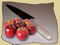 Нож и яблоки